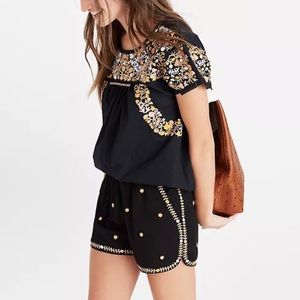 Madewell springtime embroidered pull on shorts